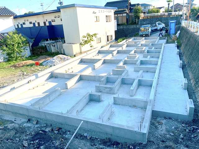 2021年8月竣工 福岡県飯塚市 8世帯アパート基礎工事