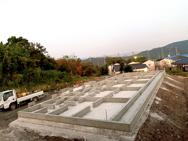 2021年11月竣工 福岡県飯塚市 12世帯アパート基礎工事