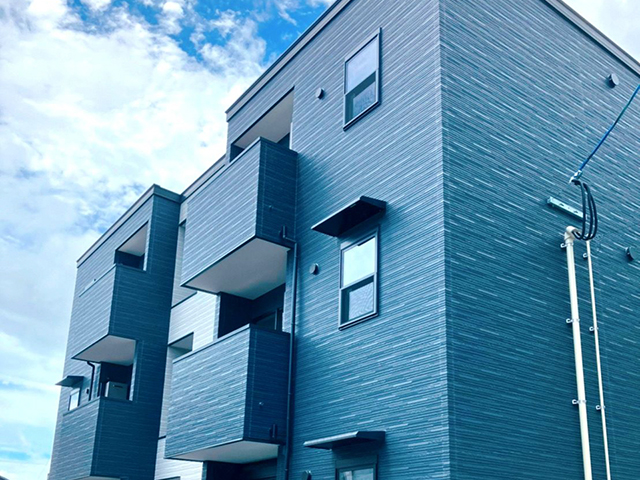 2023年7月竣工 福岡県飯塚市 3階建6世帯木造アパート新築工事